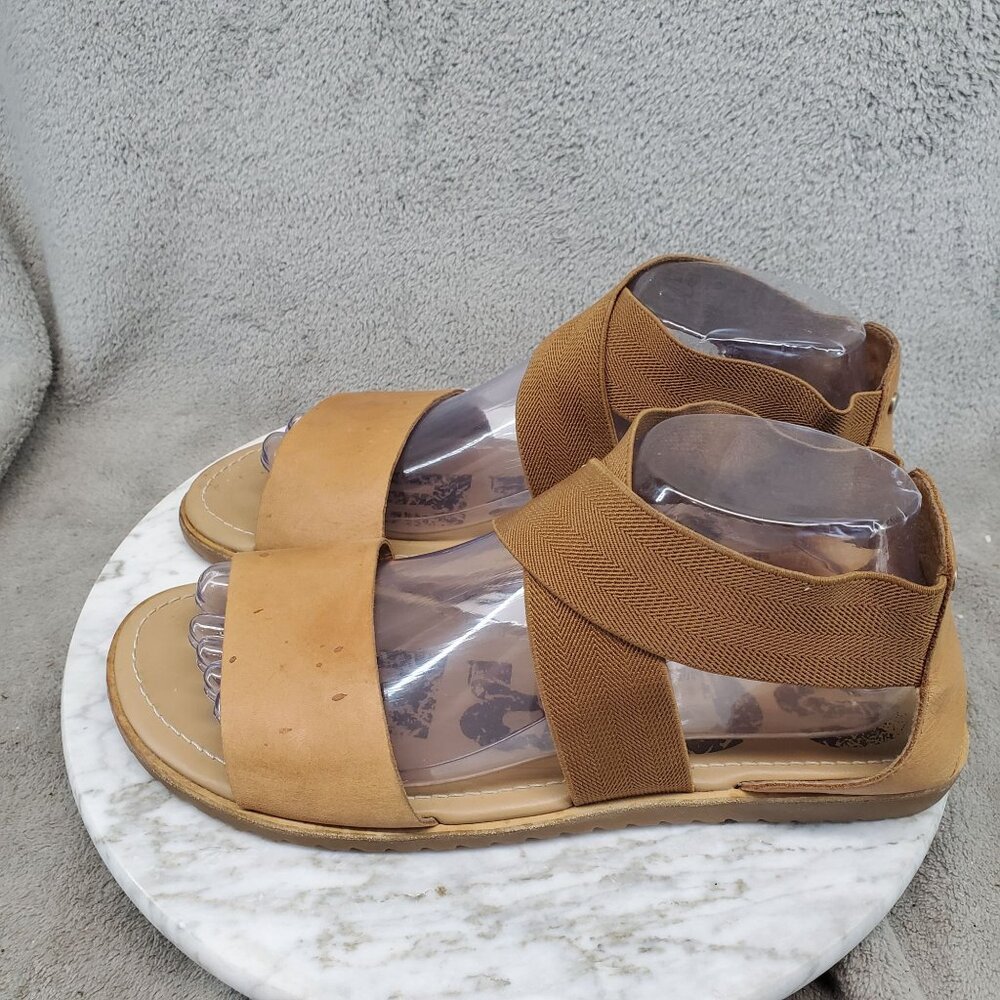 Sorel Shoes Womens Size 9.5 Ella Brown Leather Crisscross Sandal